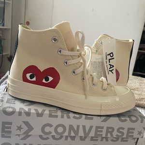 Converse Chuck Taylor All-Star 70s Hi Comme Des Garcons PLAY Sneakers in Milk